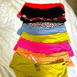 9 pc Victoria Secret Pink new panties size XL cheeky style